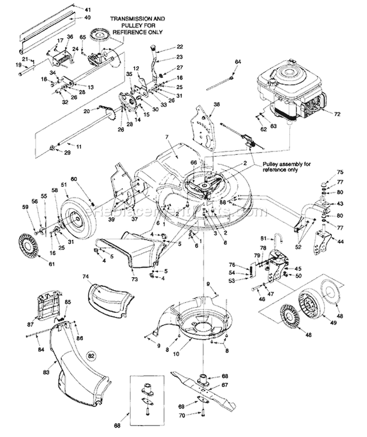 Page B Diagram and Parts List for 12AE999M401 1998 Yard Man Lawn Mower